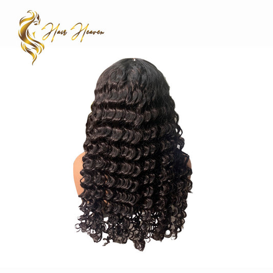 Black HD Lace Closure Wig Deep Wave